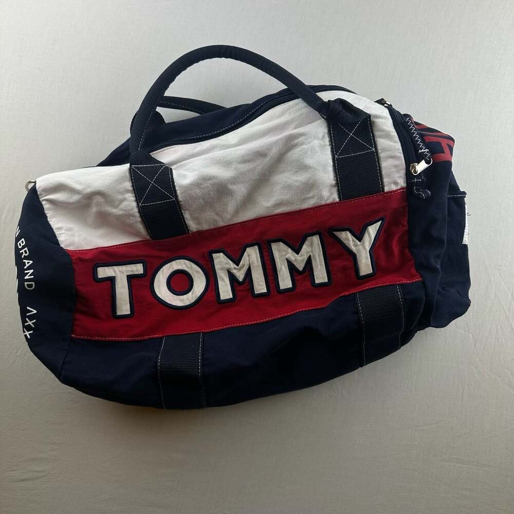 Tommy Hilfiger Duffle Bag Navy Red White Canvas Logo